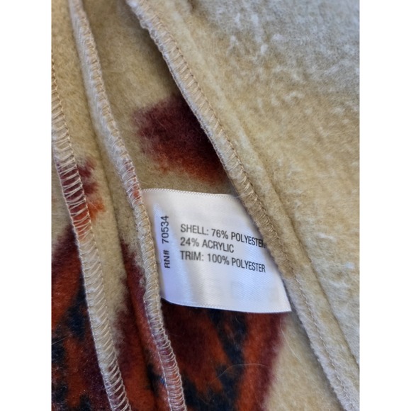 Orvis Womens Small Southwestern Aztec Fleece Vest Button Front Pockets - Picture 10 of 10